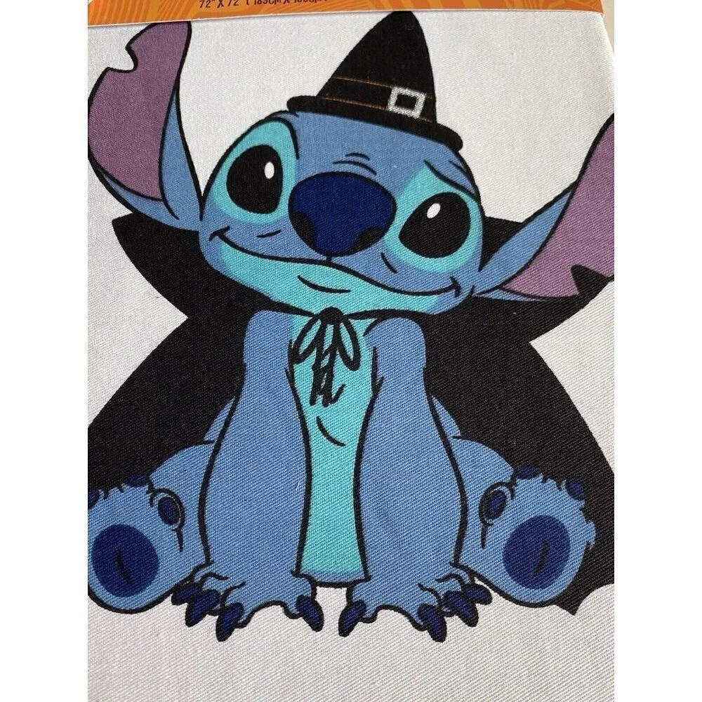 Disney Halloween Lilo Stitch Fabric Shower Curtain Witch Spider Web 72 X 72” NEW